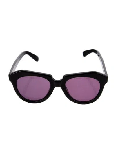 Pre-owned Karen Walker Cat-eye Tinted Sunglasses In Black