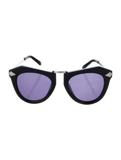 Pre-owned Karen Walker Cat-eye Tinted Sunglasses In Black