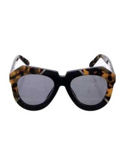 Pre-owned Karen Walker Cat-eye Tinted Sunglasses In Black/yellow