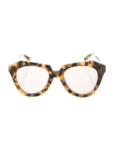 Pre-owned Karen Walker Cat-eye Tinted Sunglasses In Brown