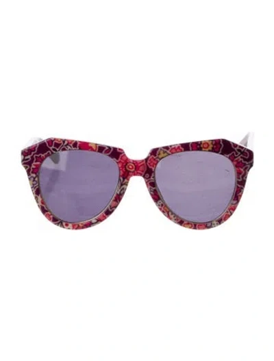Pre-owned Karen Walker Cat-eye Tinted Sunglasses In Purple