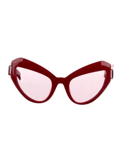 Pre-owned Karen Walker Cat-eye Tinted Sunglasses In Red