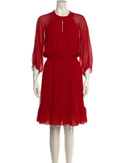 Pre-owned Karen Walker Crew Neck Knee-length Dress In Red