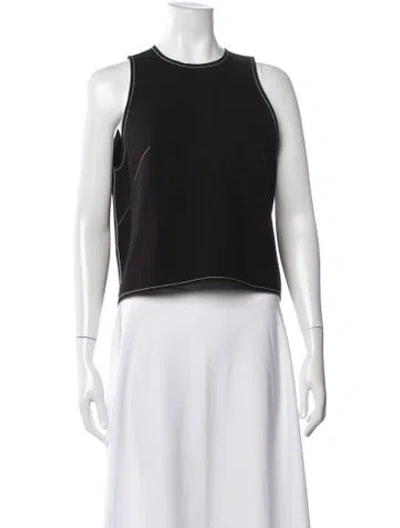 Pre-owned Karen Walker Crew Neck Sleeveless Top In Black