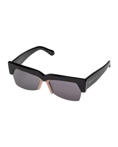Karen Walker Ezra Semi-rimless Cat-eye Sunglasses In Black