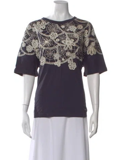 Pre-owned Karen Walker Graphic Print Crew Neck T-shirt In Purple