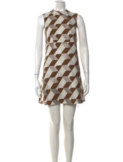 Pre-owned Karen Walker Graphic Print Mini Dress In Multicolor