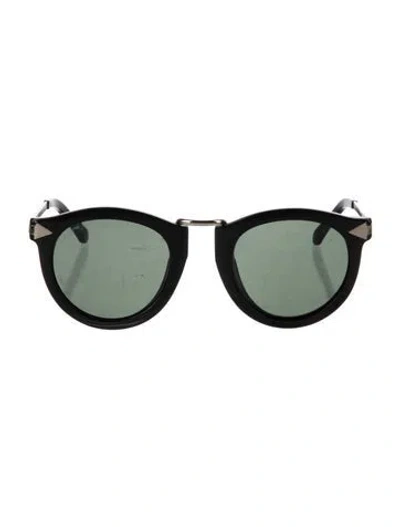 Pre-owned Karen Walker Harvest Round Sunglasses In Black