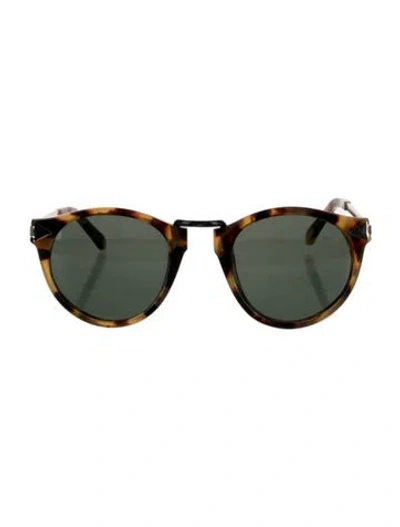 Pre-owned Karen Walker Helter Skelter Round Sunglasses In Brown/gold