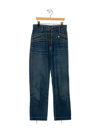 Pre-owned Karen Walker High-rise Straight Leg Jeans In Blue