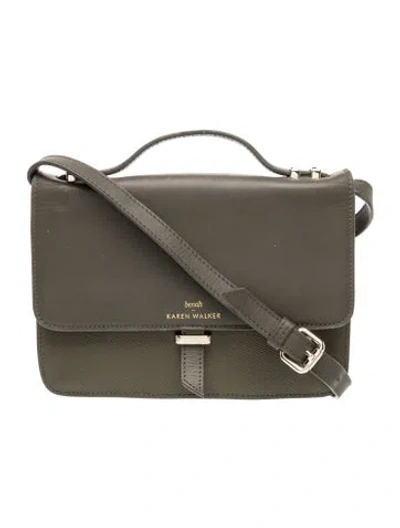 Pre-owned Karen Walker Leather Top Handle Bag In Gray
