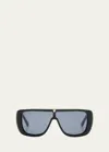 KAREN WALKER LOGO ACETATE SHIELD SUNGLASSES