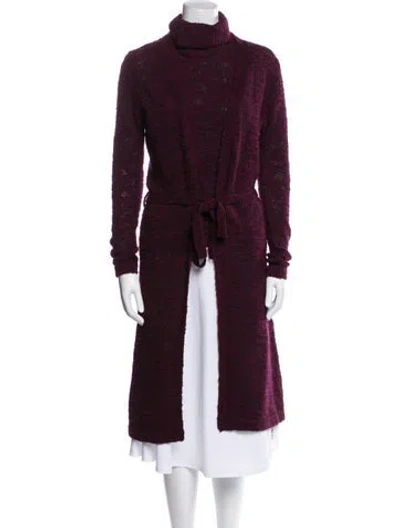 Pre-owned Karen Walker Merino Wool Turtleneck Sweater In Burgundy