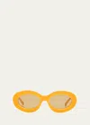 Karen Walker Monochrome Acetate Oval Sunglasses In Marigold Multi