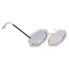 Karen Walker Moon Disco Acetate Handmade Hexagon Arrow Sunglasses In Grey