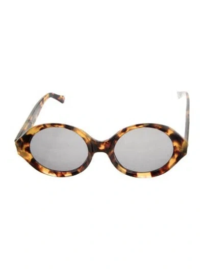 Pre-owned Karen Walker Number Six Oversize Sunglasses In Brown