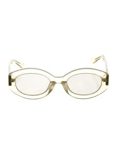 Pre-owned Karen Walker Oversize Clear Sunglasses In Yellow