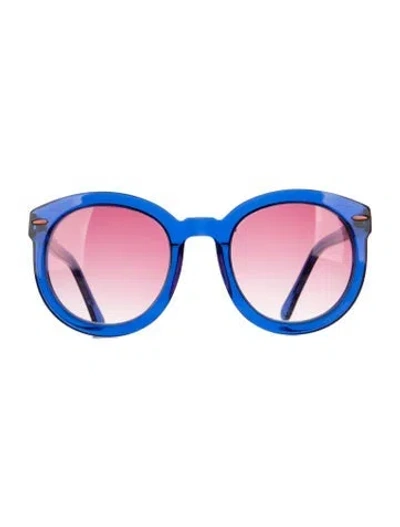 Pre-owned Karen Walker Oversize Gradient Sunglasses In Blue