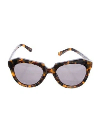 Pre-owned Karen Walker Oversize Mirrored Sunglasses In Black