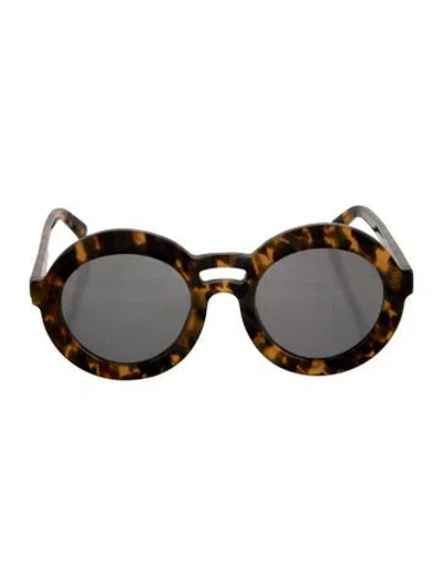 Pre-owned Karen Walker Oversize Mirrored Sunglasses In Brown
