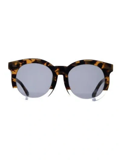 Pre-owned Karen Walker Oversize Tinted Sunglasses In Brown