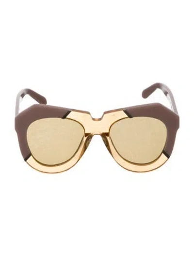 Pre-owned Karen Walker Oversize Tinted Sunglasses In Clear/orange/pink