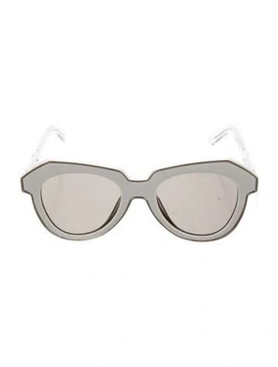 Pre-owned Karen Walker Oversize Tinted Sunglasses In Grey/silver
