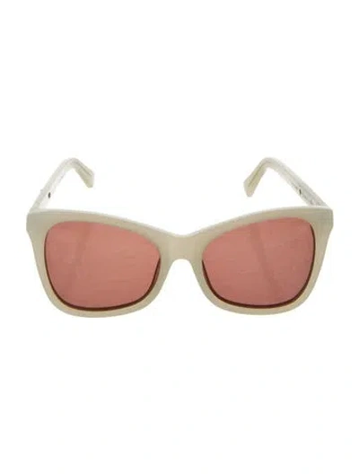 Pre-owned Karen Walker Oversize Tinted Sunglasses In White