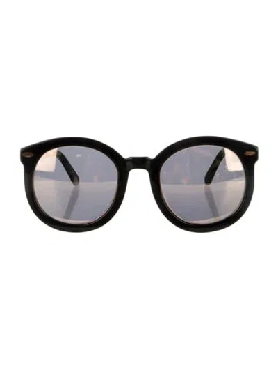Pre-owned Karen Walker Round Gradient Sunglasses In Black