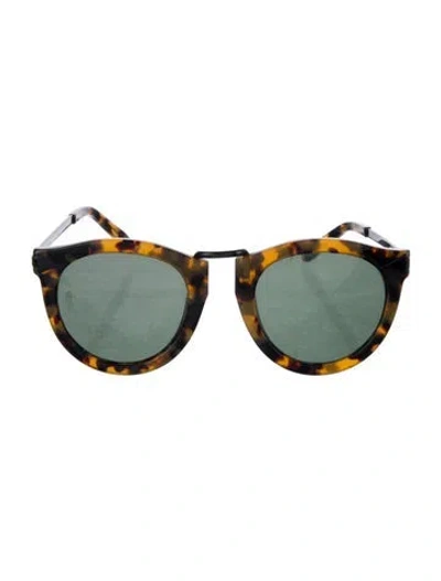 Pre-owned Karen Walker Round Mirrored Sunglasses In Brown