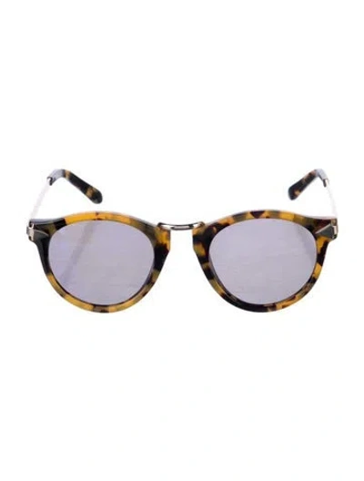 Pre-owned Karen Walker Round Mirrored Sunglasses In Brown