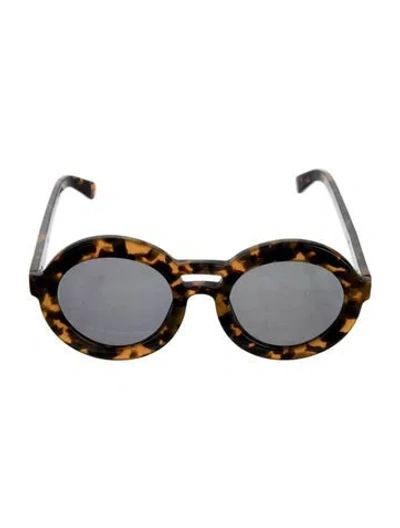 Pre-owned Karen Walker Round Mirrored Sunglasses In Brown