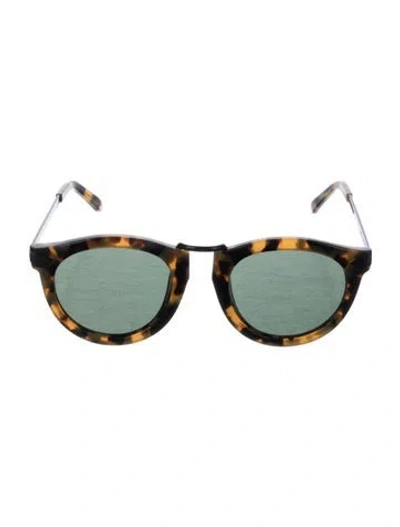 Pre-owned Karen Walker Round Mirrored Sunglasses In Neutral