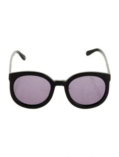 Pre-owned Karen Walker Round Tinted Sunglasses In Black
