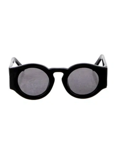 Pre-owned Karen Walker Round Tinted Sunglasses In Black