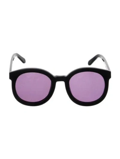 Pre-owned Karen Walker Round Tinted Sunglasses In Black