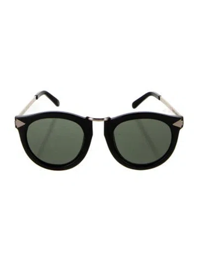 Pre-owned Karen Walker Round Tinted Sunglasses In Black