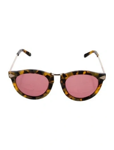 Pre-owned Karen Walker Round Tinted Sunglasses In Brown
