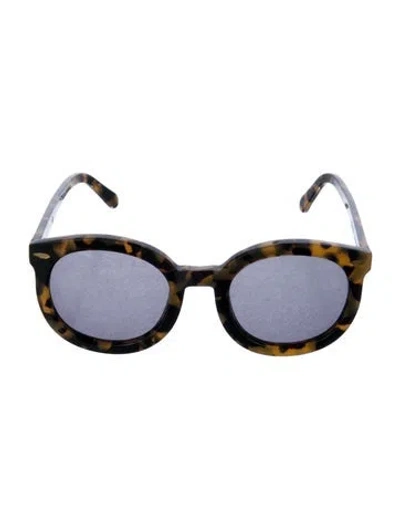 Pre-owned Karen Walker Round Tinted Sunglasses In Brown