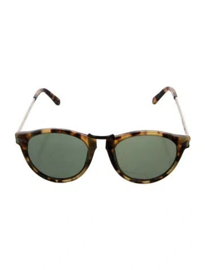 Pre-owned Karen Walker Round Tinted Sunglasses In Brown
