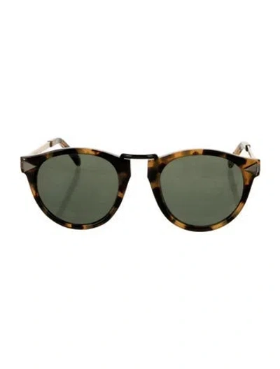 Pre-owned Karen Walker Round Tinted Sunglasses In Brown