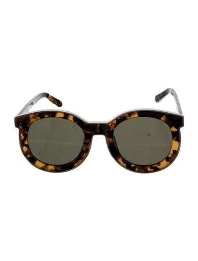 Pre-owned Karen Walker Round Tinted Sunglasses In Brown