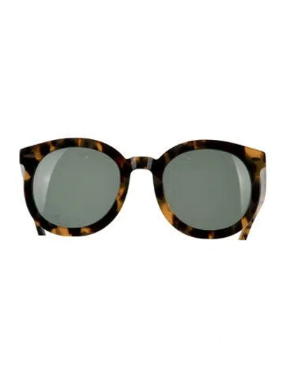 Pre-owned Karen Walker Round Tinted Sunglasses In Brown