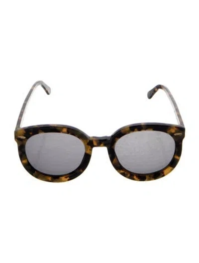 Pre-owned Karen Walker Round Tinted Sunglasses In Brown