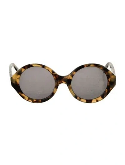Pre-owned Karen Walker Round Tinted Sunglasses In Brown