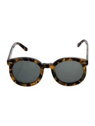 Pre-owned Karen Walker Round Tinted Sunglasses In Brown