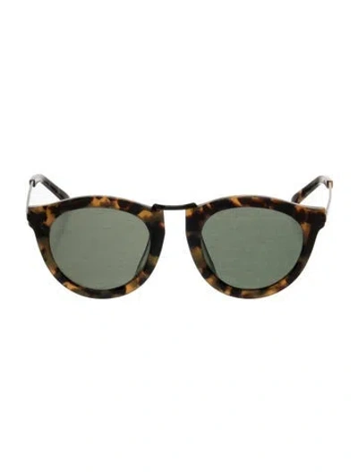 Pre-owned Karen Walker Round Tinted Sunglasses In Orange