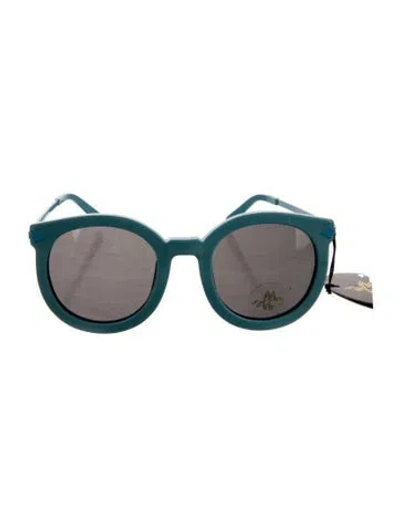 Pre-owned Karen Walker Round Tinted Sunglasses W/ Tags In Blue