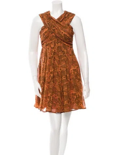 Pre-owned Karen Walker Silk Printed Dress In Multi