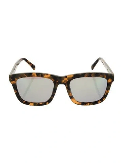 Pre-owned Karen Walker Square Mirrored Sunglasses In Brown
